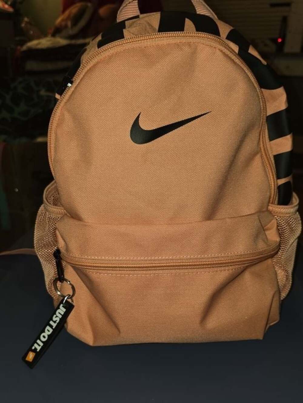Nike Peach/Tan Backpack with Black Swoosh